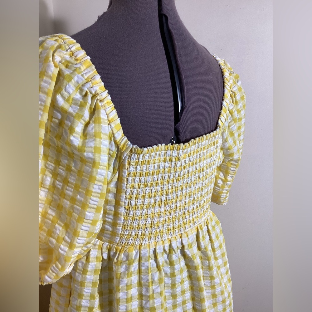 Old Navy Coquette Gingham Puff Sleeve Mini Dress - Picture 9 of 16